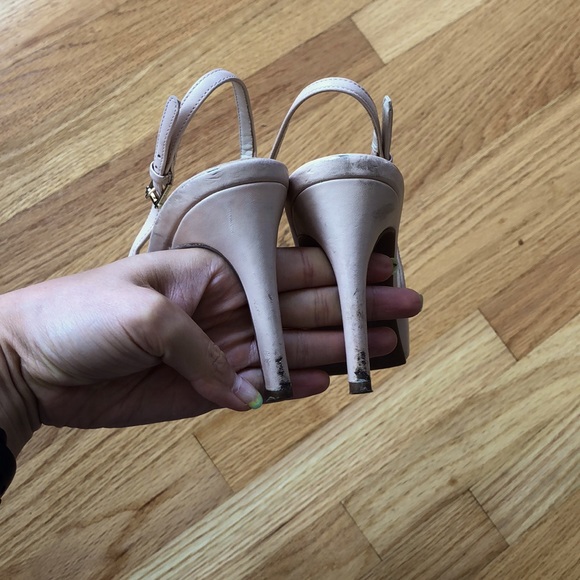 Cole Haan pale pink leather peep toe sling backs - Picture 4 of 4